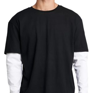 Polera Manga Larga Bicolor 100% Algodon Cod 003