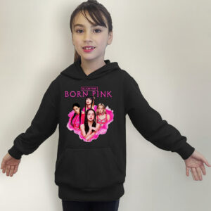 Poleron Canguro Con Capucha De Algodon Diseño Black Pink Cod 001