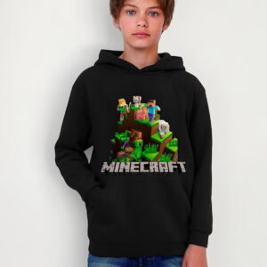 Polerón Canguro Capucha Minecraft Estampada Dtf Cod 001