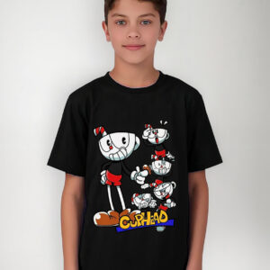 Polera De Cuphead Hermanos Taza Niños Estampada Dtf Cod 005