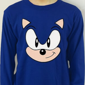 Polera Cara De Sonic Manga Larga Estampada Dtf Cod 002