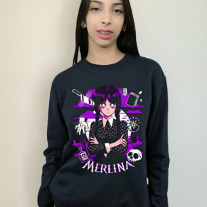 Poleron Cuello Redomdo De Algodon Diseño Merlina Cod 001