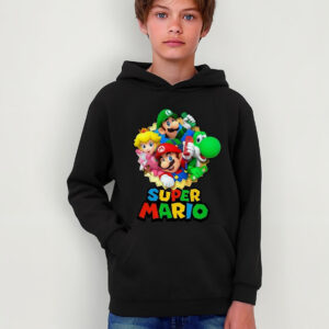 Polerón Canguro Capucha Mario Bros Estampada Dtf Cod 001