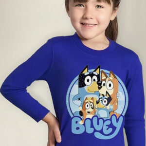 Polera Bluey Manga Larga Para Niños Y Niñas Dtf Cod 002