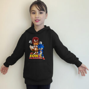 Polerón Canguro Capucha Diseño Sonic Estampada Dtf Cod 002