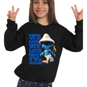 Polerón Polo Cuello Redondo Diseño Gato Pitufo Azul Smurf Cat Estampada Dtf Cod 001 - Senshi