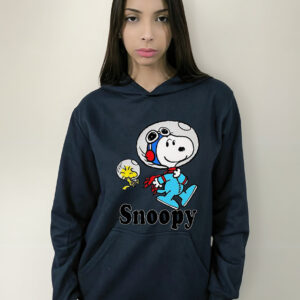 Poleron Canguro Con Capucha Diseño Snoopy Astronauta Cod 002