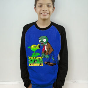 Polera Plantas Vs Zombies Manga Larga Pra Niños Cod 002