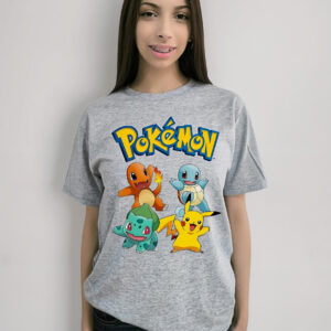 Polera Manga Corta Pikachu Pokemon Cod 200 - Gris, 10