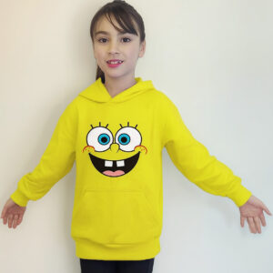 Polerón Canguro Capucha Cara Bob Esponja Estampada Dtf Cod 002