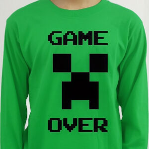 Polera Manga Larga Cara De Creeper Minecraft - Dtf Cod 001