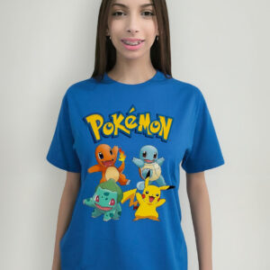 Polera Manga Corta Pikachu Pokemon Cod 200 - Azul, 10