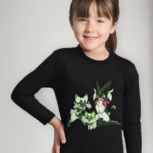 Polera Sprigatito Pokemon Manga Larga Estampada Dtf Cod 001