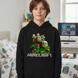 Polerón Canguro Capucha Minecraft Estampada Dtf Cod 001