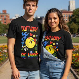 Polera Carita Feliz Unisex Estampada Dtf Cod 001